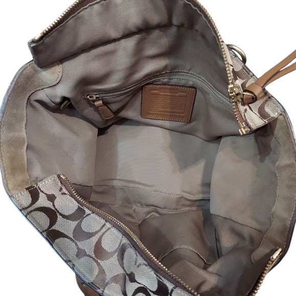 Coach Y2K Signature Turnlock Jacquard, Leather & Suede Tote Bag EUC - Picture 14 of 15